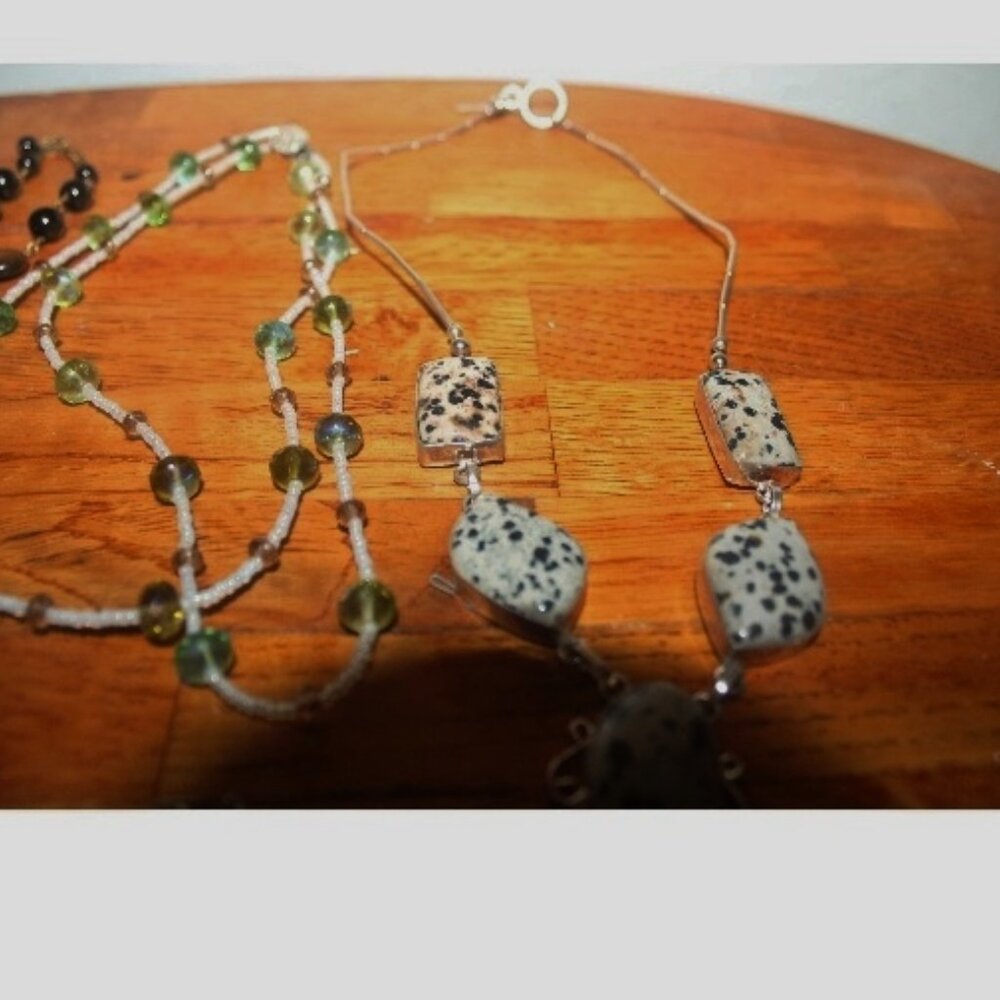925 Sterling Beaded Precious Stones and Bead Necklaces Bracelet Lot 209 grams - Picture 5 of 7